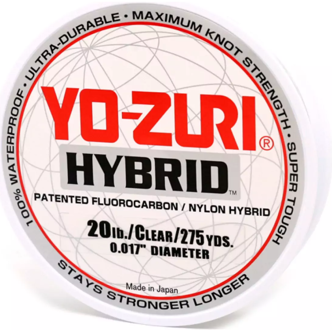 Леска монофильная YO-ZURI HYBRID 0,438мм 252м (clear) R519-CL