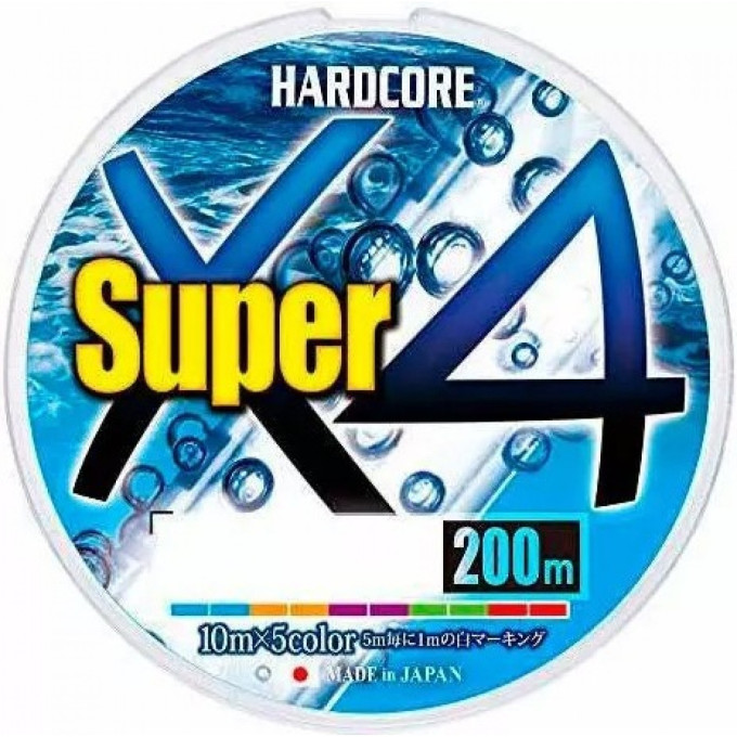 Плетеный шнур YO-ZURI DUEL PE HARDCORE SUPER X4 300m #1.2 5COLOR 9.0Kg (0.19mm) H4312-5C